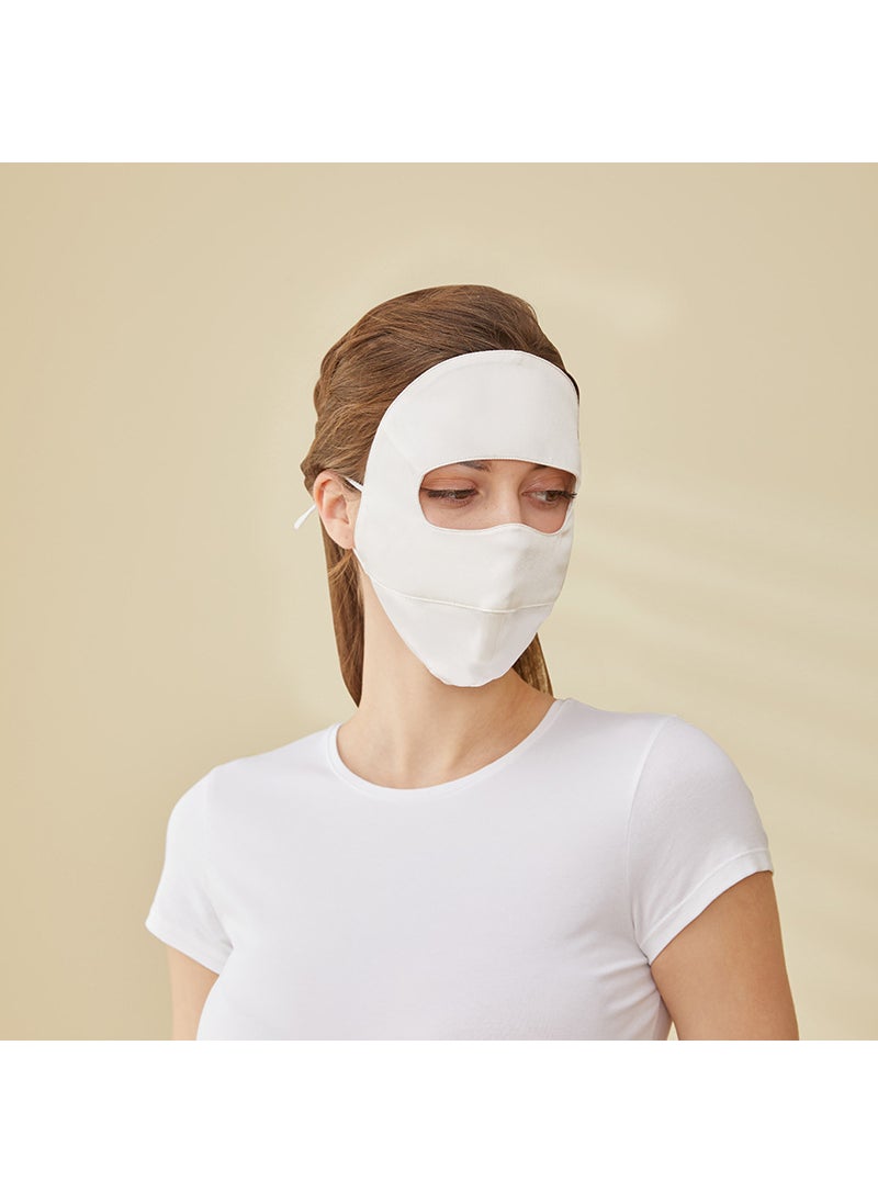 2024 Silk Face Cover Breathable UV Protection White