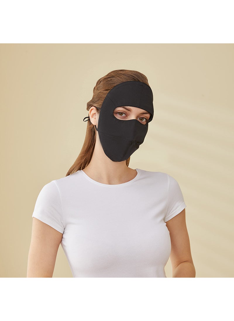 2024 Silk Face Cover Breathable UV Protection Black