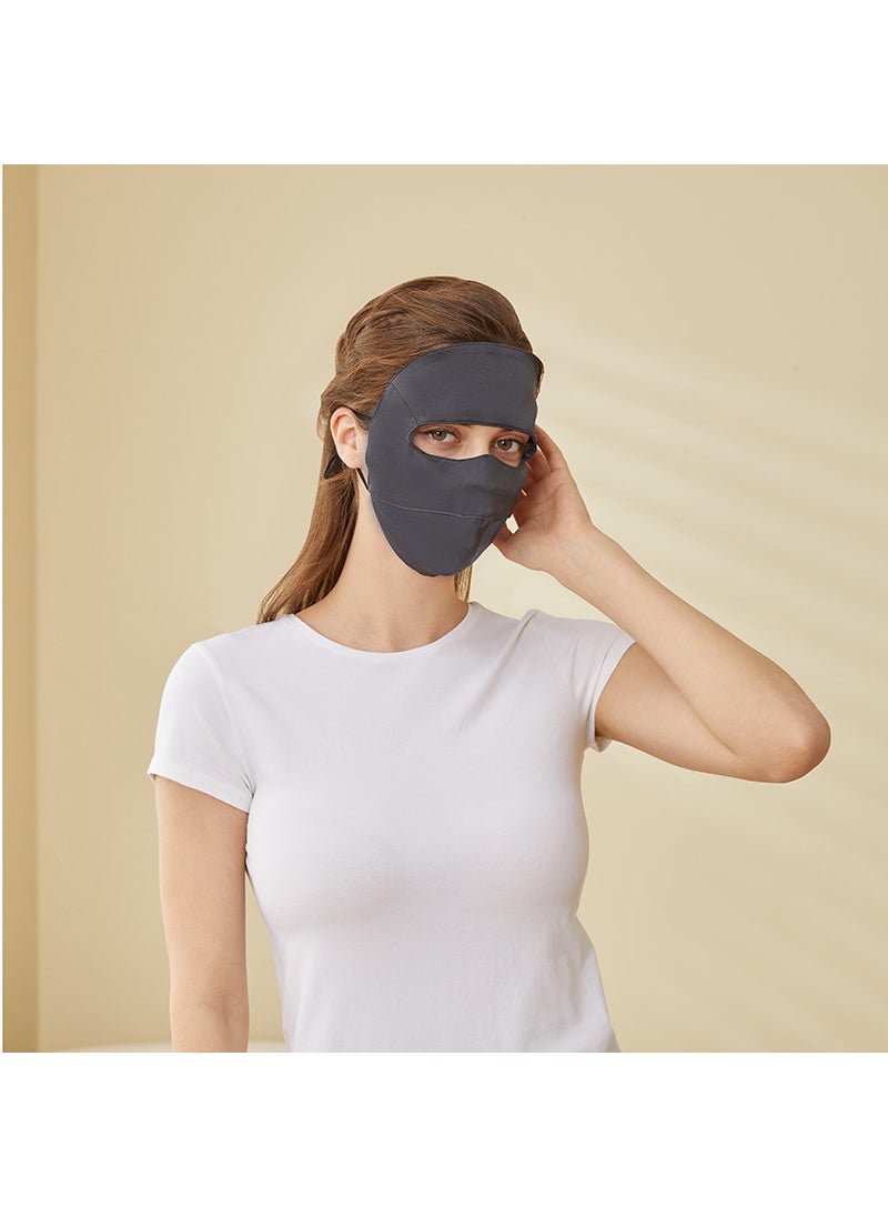 2024 Silk Face Cover Breathable UV Protection Dark gray