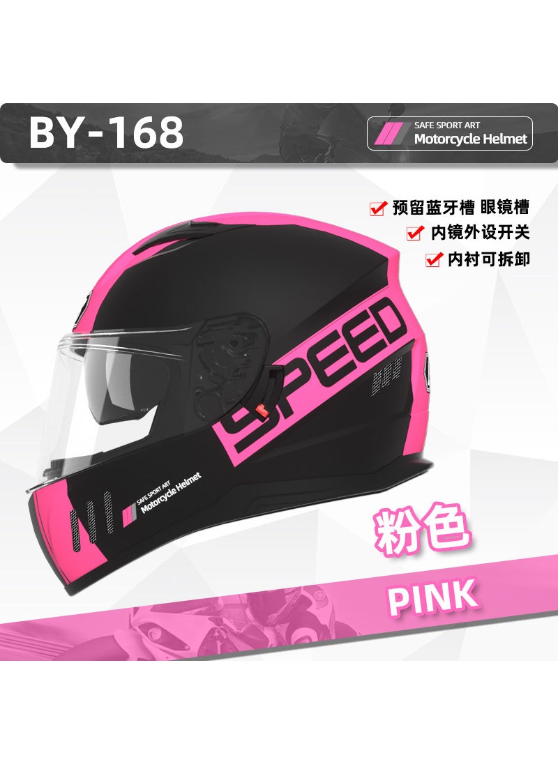 Summer Motorcycle Safety Helmet 3C Certified Pink Black