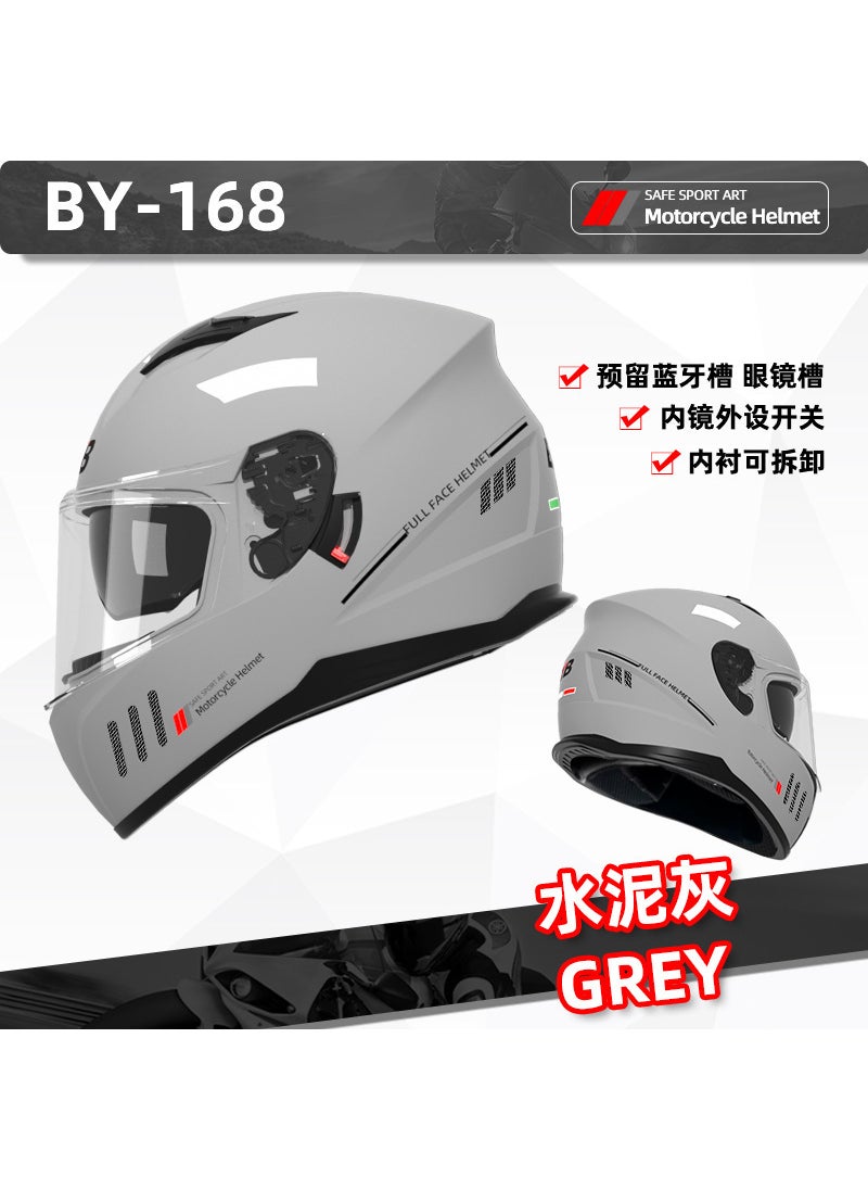 Summer Motorcycle Safety Helmet 3C Certified Silver Gray