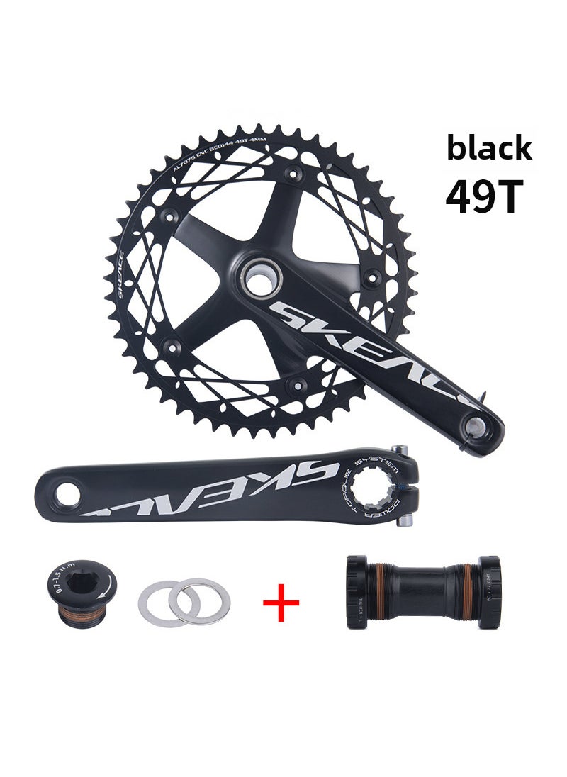 Bolany Track Bike Crankset 48T 49T Single Speed 49T Black