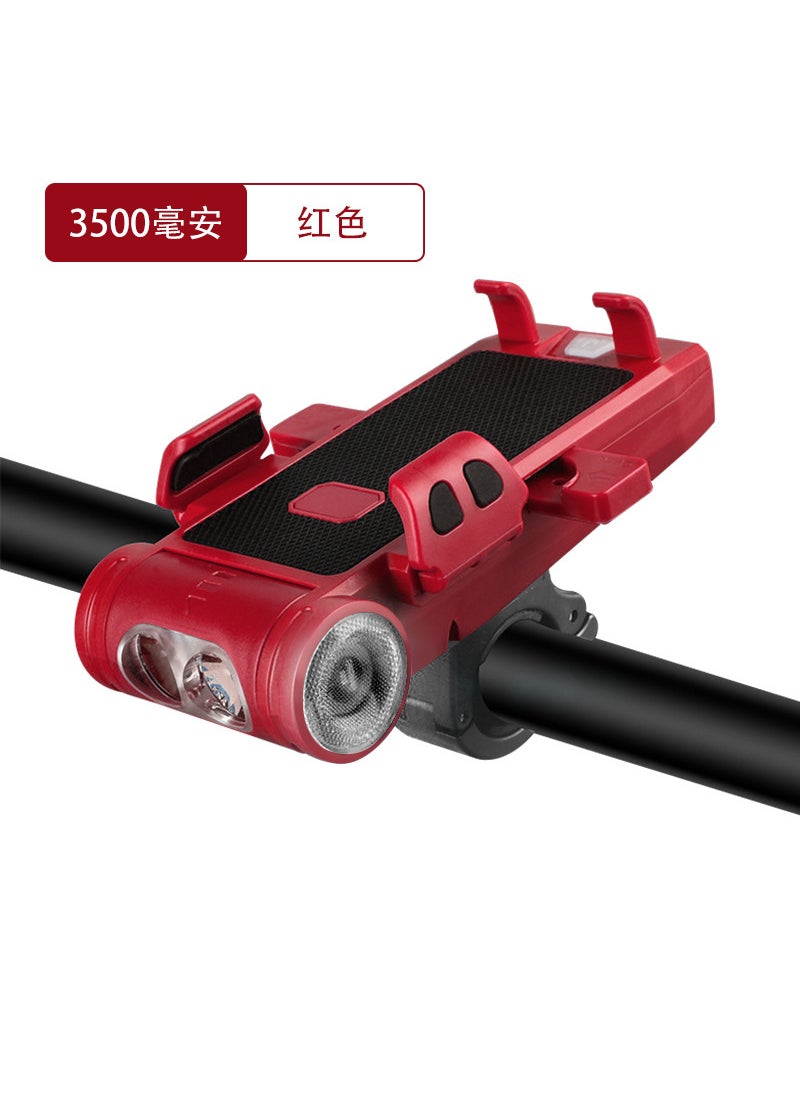 3500mAh USB T6 Dual Bead Front Bike Light 3500 mA Red