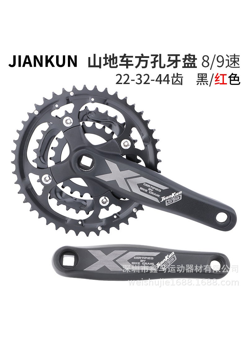 1 x 5 pcs Jiankun XC431 Detachable Chainring 8/9-Speed MTB Sprocket Black (22/32/44T compatible with 24 speed/27 speed)