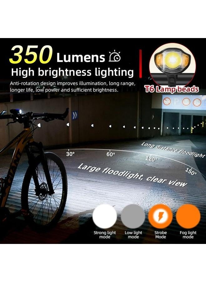 Bicycle Light Set With Horn And Speedometer USB Rechargeable LED Bike Headlight 15 x 10 x 8 cm