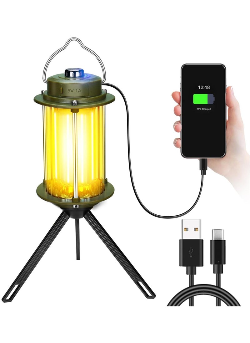 Rechargeable Outdoor Camping Lantern With Power Bank Function, Warm & White Light, Stand & Handle Design