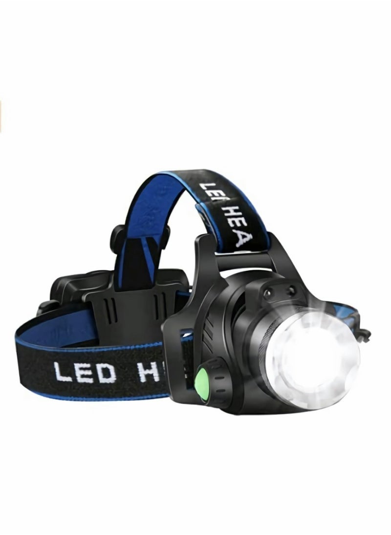 Rechargeable Waterproof LED Headlamp Flashlight for Outdoor Activities, Camping, Hiking, and Emergency Use - Bright, Durable, and Hands-Free Lighting Solution.