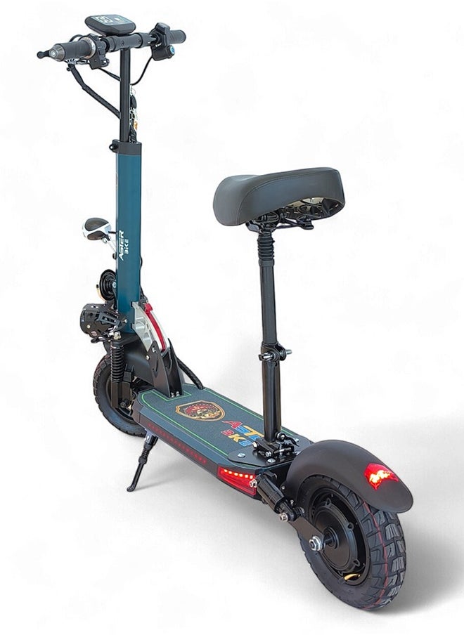 Foldable Electric Scooter with 2000W Motor, 48V 13Ah Battery, 25-30 KM Range, 65KM Max Speed, Removable Seat and Bluetooth Speaker