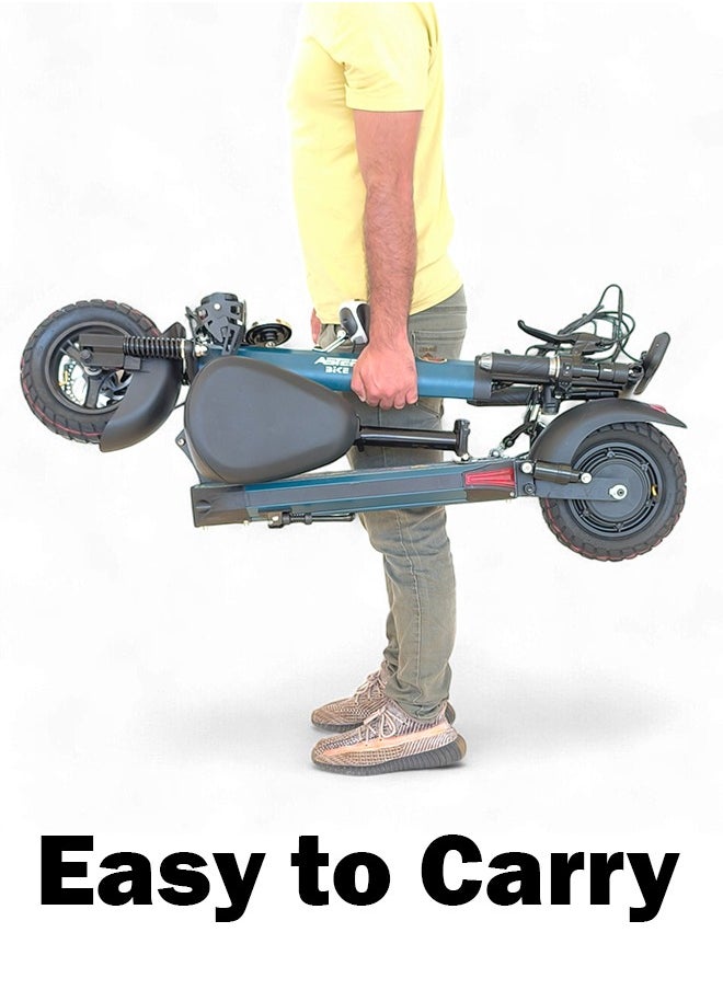 Foldable Electric Scooter with 2000W Motor, 48V 13Ah Battery, 25-30 KM Range, 65KM Max Speed, Removable Seat and Bluetooth Speaker