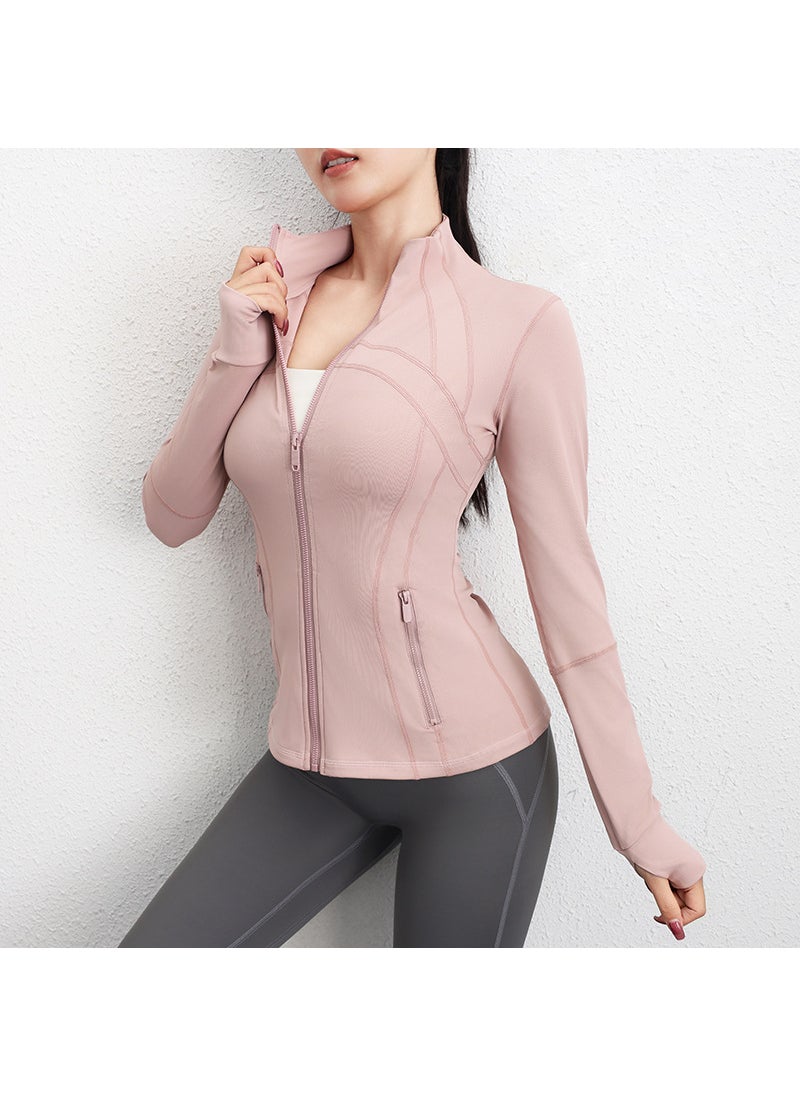 Premium Womens Yoga Zip Jacket Fitness Top Girl Pink