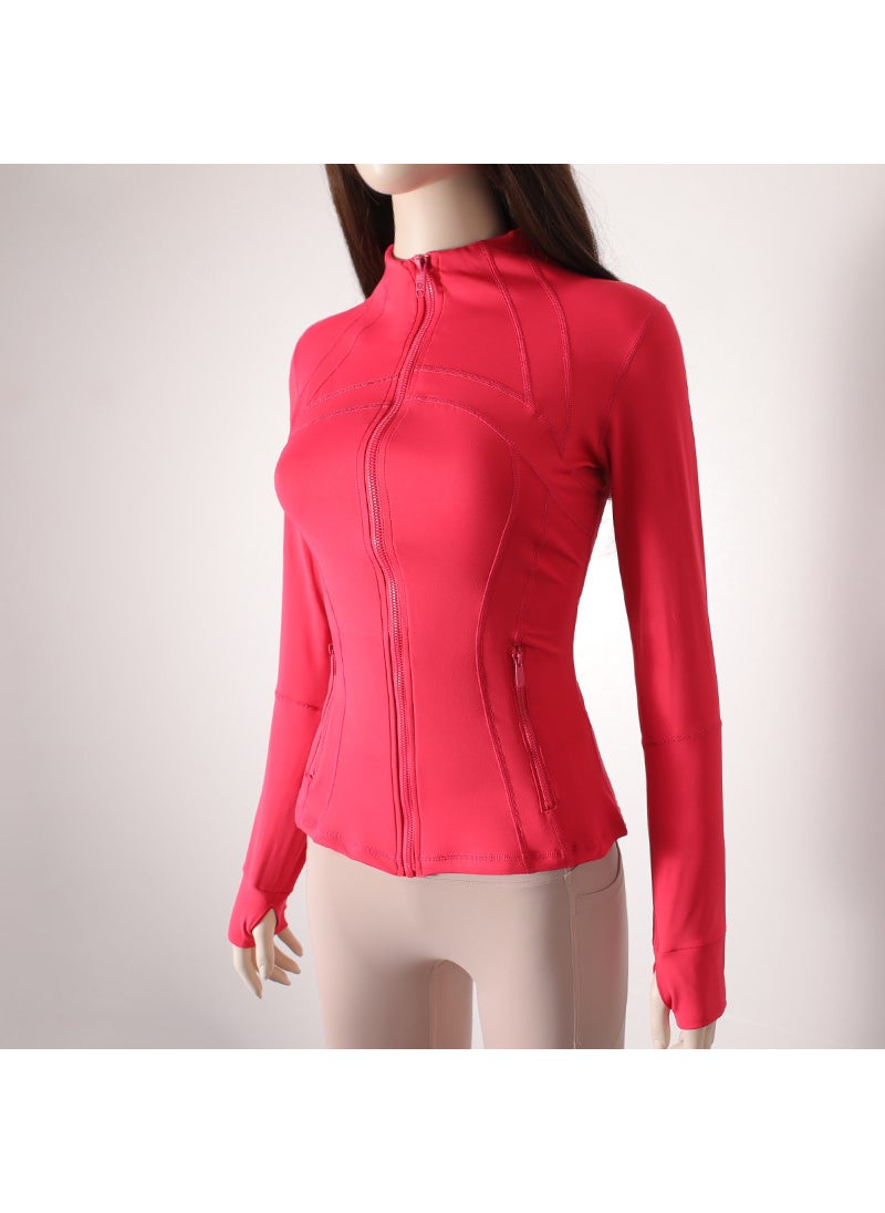 Premium Womens Yoga Zip Jacket Fitness Top Tree plum color