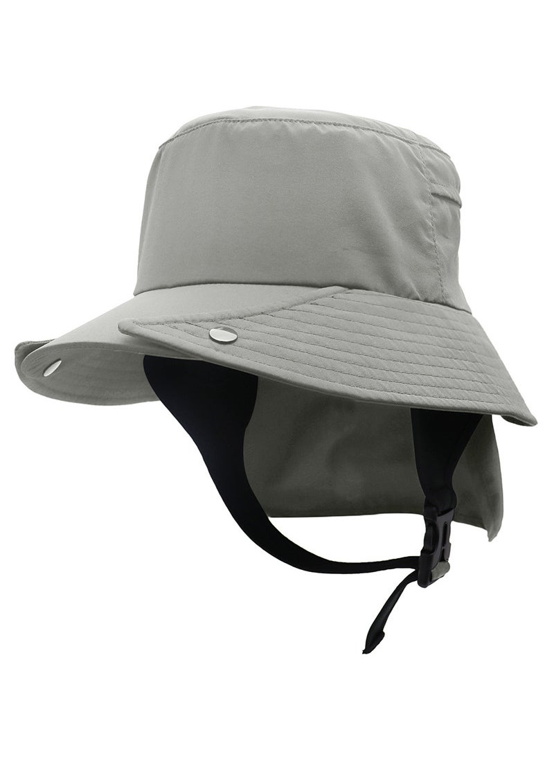 New UPF50+ Breathable Fishing Hat with Neck Protection Light gray