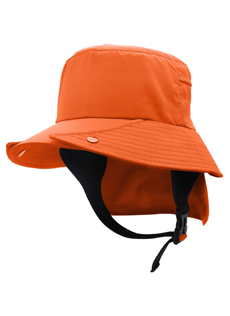 New UPF50+ Breathable Fishing Hat with Neck Protection Orange