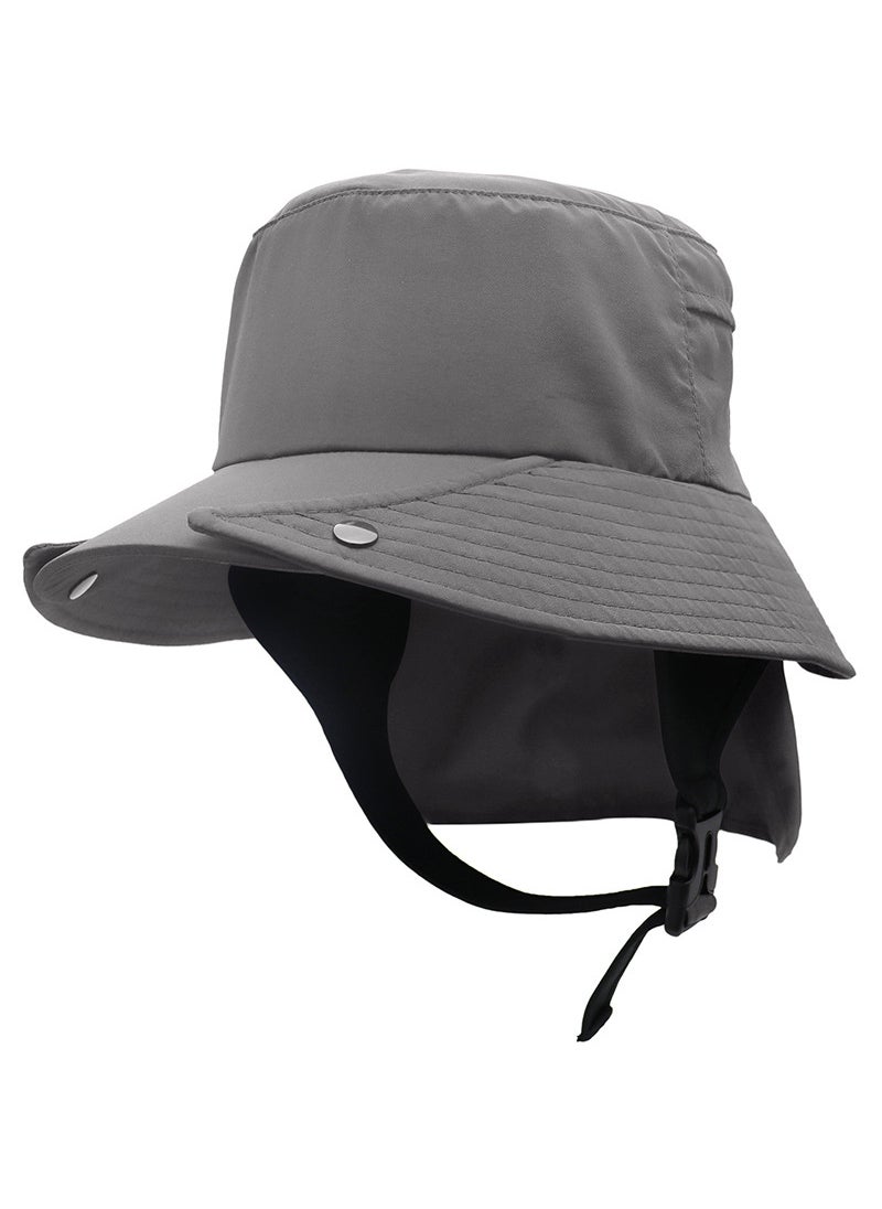 New UPF50+ Breathable Fishing Hat with Neck Protection Dark gray