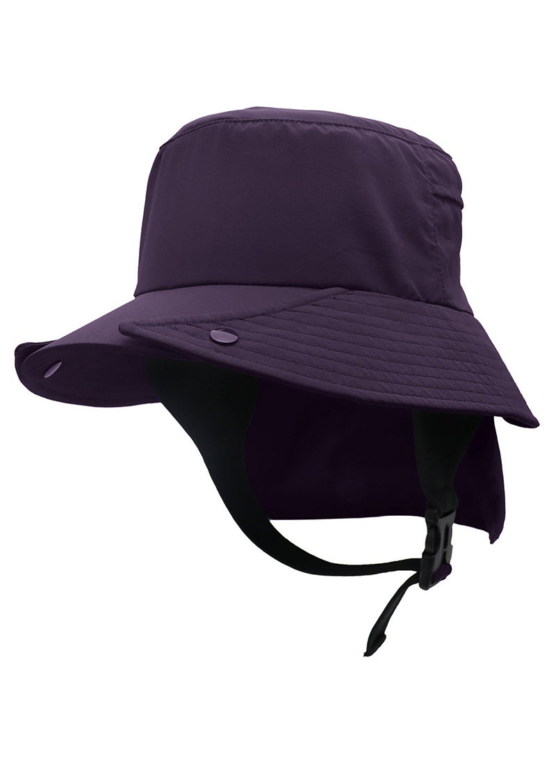 New UPF50+ Breathable Fishing Hat with Neck Protection Purple