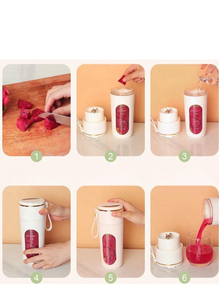 340ML Juicer Multi functional Electric Mini Portable Fruit Squeezing and Juice Mixing Cup