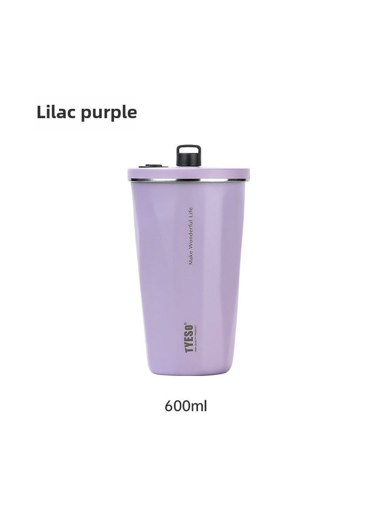 TYESO Stainless Steel Vacuum Insulated Straw Mug Large Capacity Purple