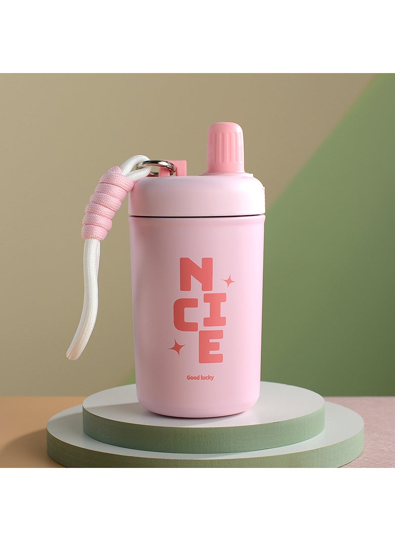 New 304 Stainless Vacuum Flask with Straw Pink