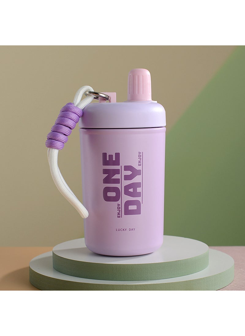 New 304 Stainless Vacuum Flask with Straw Purple