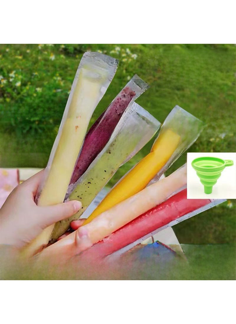 DIY Ice Pop Bags Self-Seal Transparent 200 piece funnel (bag)