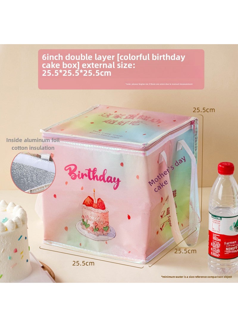 Thick Insulated Cake Carrier Birthday Deliverable 6 inch double insulation bag 