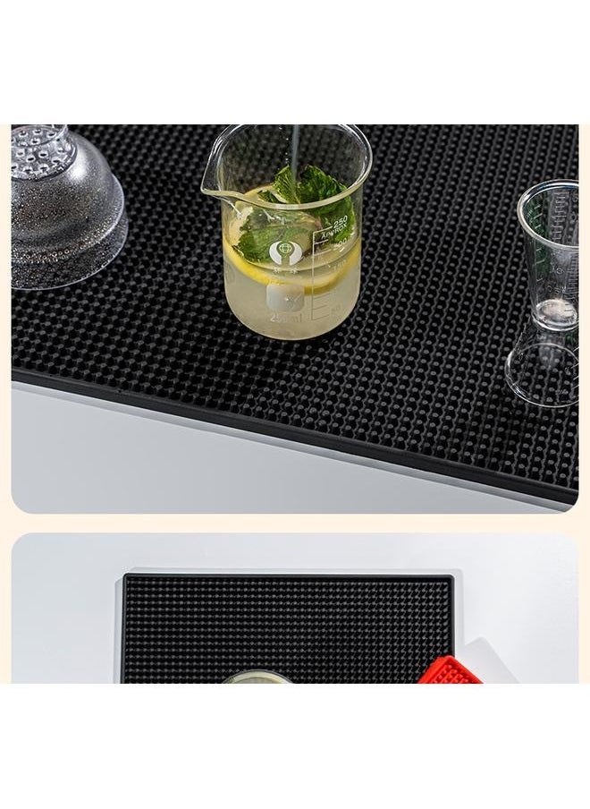 Black Mat Rubber Bar Service Spill Mat (1 pack)-Premium Bar Mat, Thick Coffee Bar Spill Mat, Slip-Free Service Mats for Coffee, Bar, Restaurants and Home, Dish Drying Countertop Mat