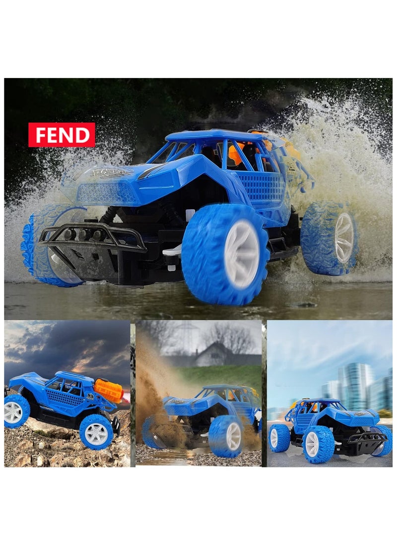 Fend Rechargable Remote Control Water Spray Runner Climbing Car with Rear Fog LED Light for Kids Blue