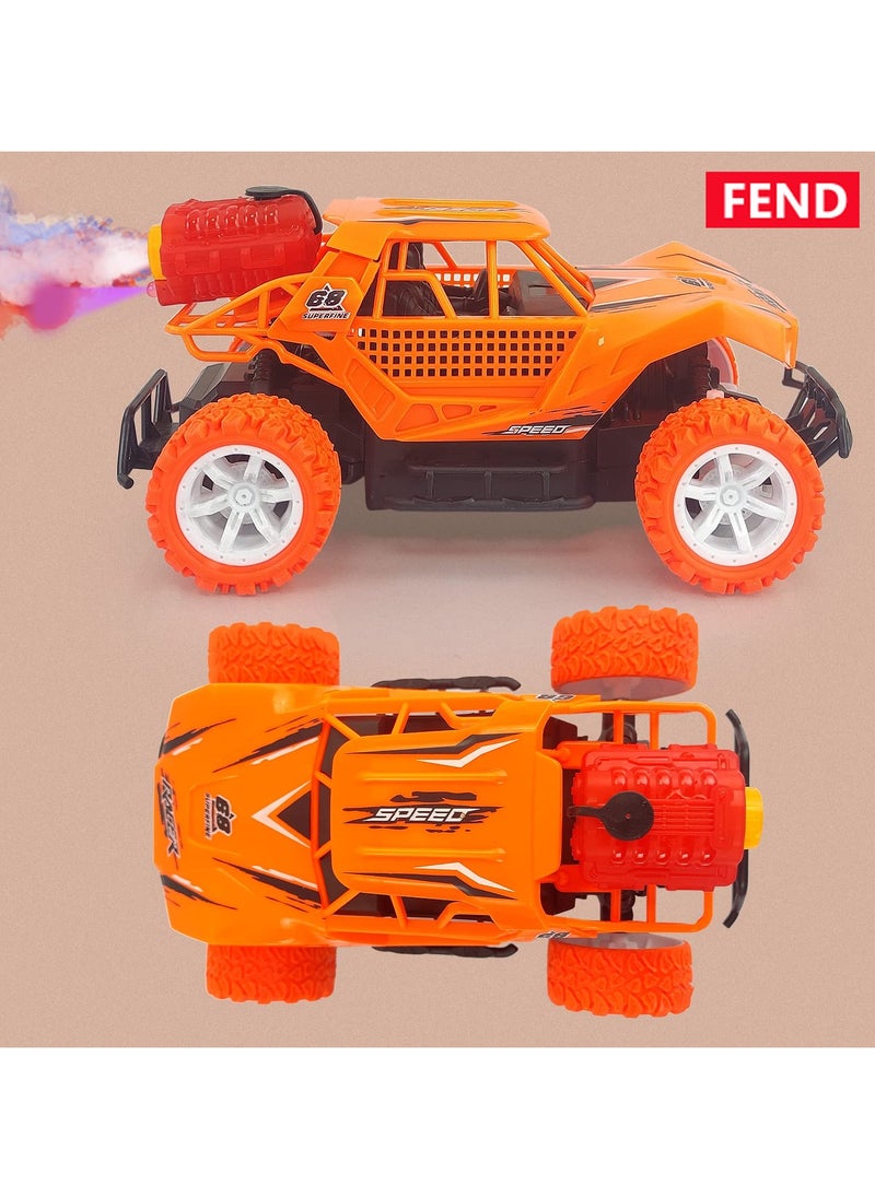 Fend Rechargable Remote Control Water Spray Runner Climbing Car with Rear Fog LED Light for Kids Orange