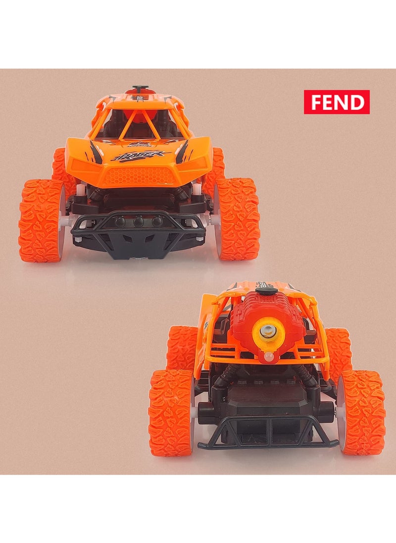 Fend Rechargable Remote Control Water Spray Runner Climbing Car with Rear Fog LED Light for Kids Orange