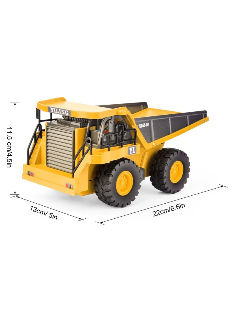 Remote Control Dump Truck with light Yellow RC Dump Truck Toys Construction Vehicle with Rechargeable Battery for Kids Boys Ages 5 age+