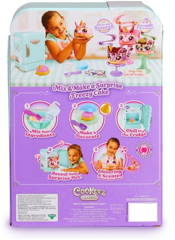 Cookeez Makery Freezy Cakez Fridge, Freezy Cakez. Mix & Decorate Your Plush Best Friend! Place Your Cake Mix in The Freeze and Be Amazed When A Scented, Shivering, Interactive Plush Friend Comes Out,1 Piece Only, Assorted