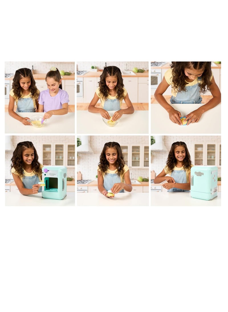 Cookeez Makery Freezy Cakez Fridge, Freezy Cakez. Mix & Decorate Your Plush Best Friend! Place Your Cake Mix in The Freeze and Be Amazed When A Scented, Shivering, Interactive Plush Friend Comes Out,1 Piece Only, Assorted