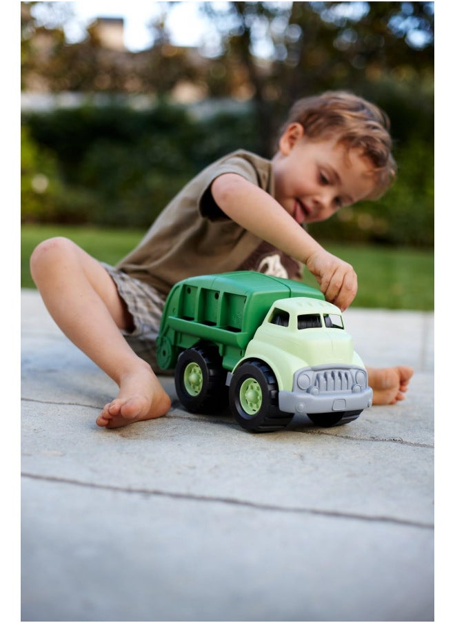 Green Toys Recycling Truck in Green Color - BPA and Phthalates Free Garbage Truck for Improving Gross Motor, Fine Motor Skills. Kids Play Vehicles