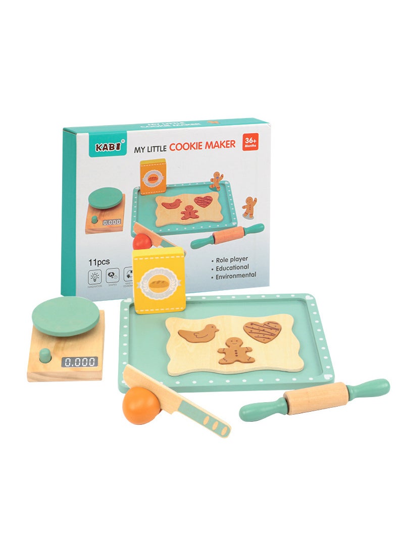 Wooden Pretend Play Kitchen Juicer Toy for Kids kabi-baked biscuit set 0.52