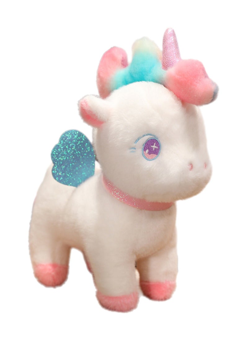 24 CM Cute Unicorn Plush Toy Soft Stuffed Cartoon Animal Doll For Girls And Boys All Ages Gift（White）