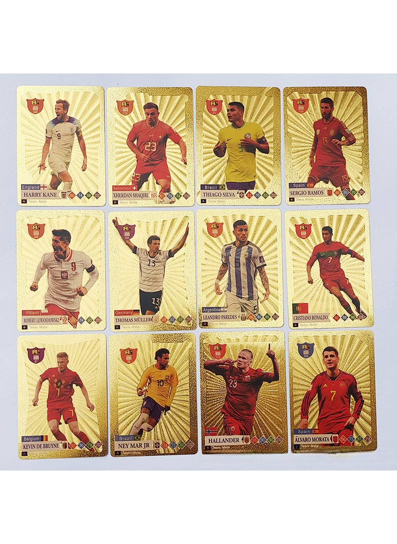 1 x 5 pcs World Cup Euro Foil Football Star Cards 55pcs Football gold 55 sheets