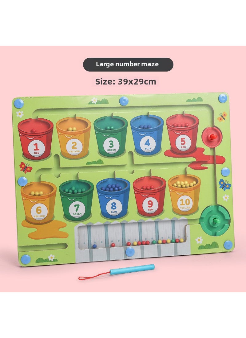 Magnetic Maze Puzzle Counting Beads Toy for Kids Digital organ maze