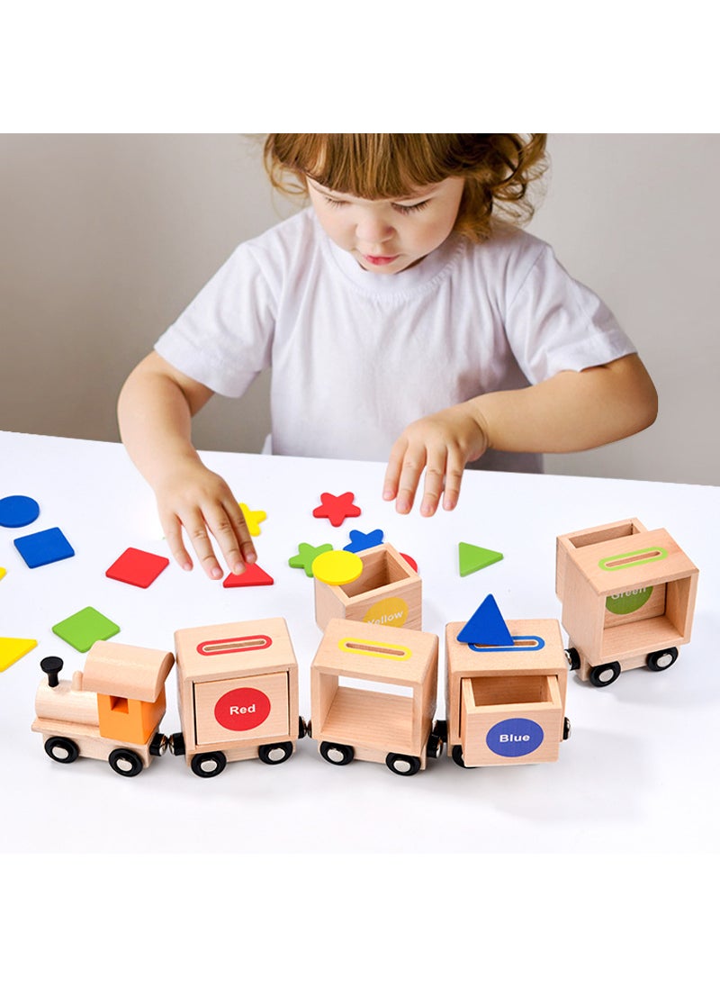 Montessori Magnetic Train Color Shape Sorting Educational Toy Magnetic shape color train [kg]]