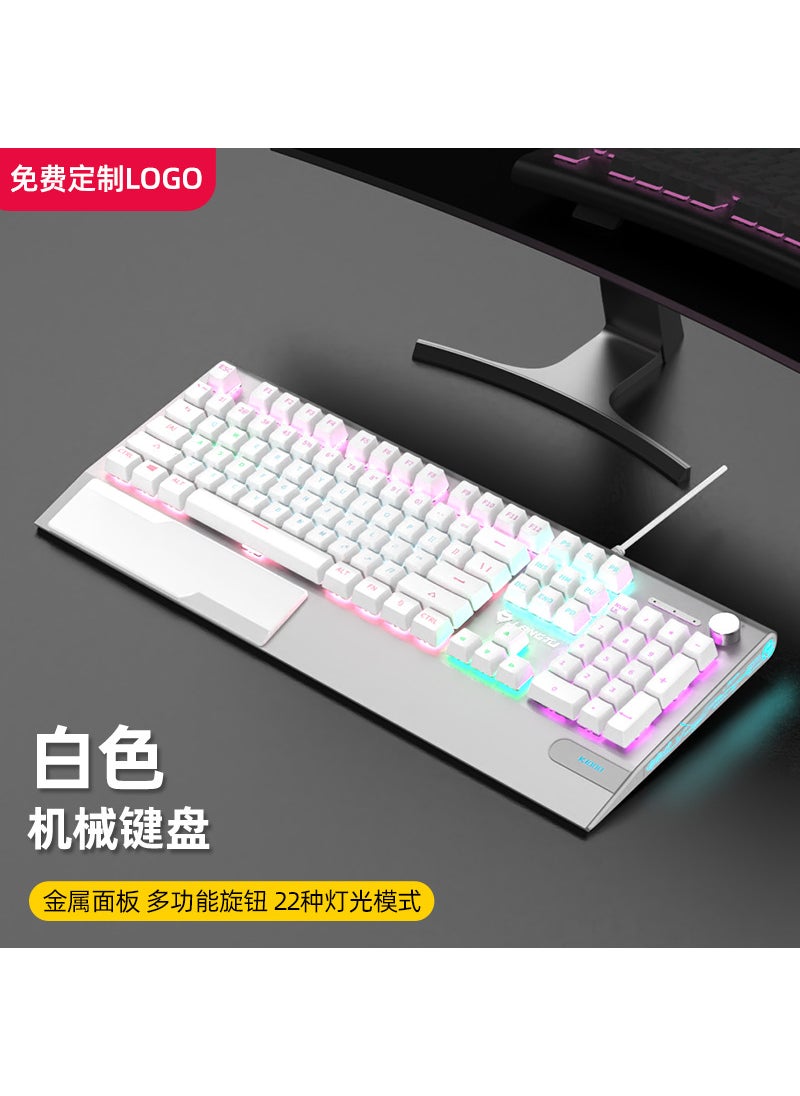 Wolfroad K1000 Gaming Keyboard Mouse Headphones Combo Silver single keyboard (green black tea red axis optional, single comments, no comments default green axis)