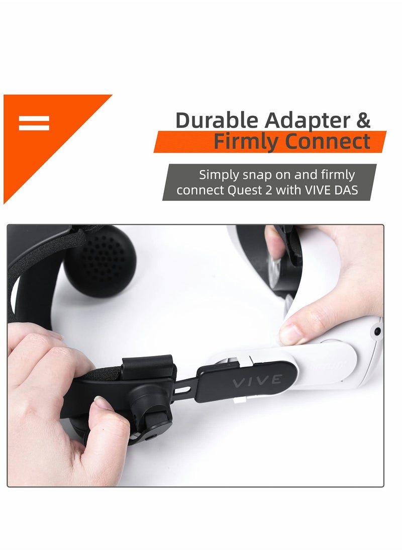 Deluxe Audio Strap Adapter Kit for Oculus Quest 2, HTC Vive (V2) & FrankenQuest 2 - Smartly Connected VR Headset Strap for Enhanced Comfort and Experience.