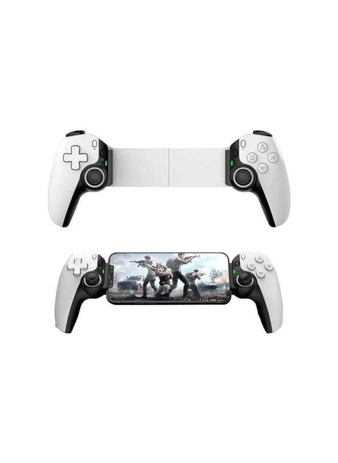 Mobile Gaming Controller, D9 Mobile Phone Stretching Game Controllers Wireless BT Game Competitive Stretch Handle, (White)