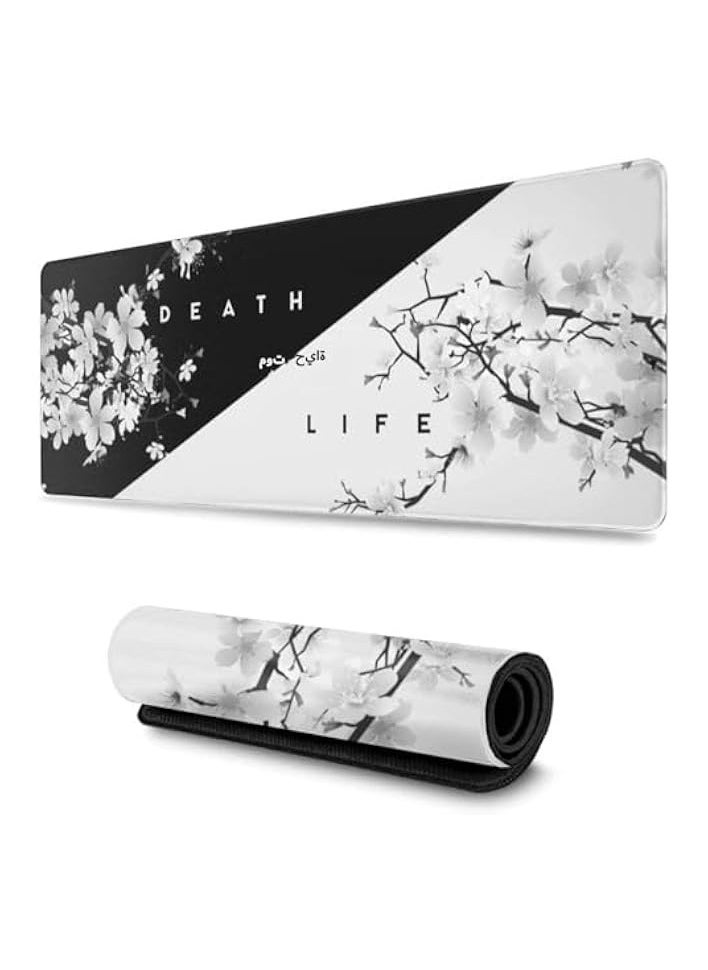 Proate Black White 31.5 X 11.8 Inch Gaming Mouse Pad, Extended Large Mouse Mat Desk Pad, Stitched Edges Mousepad, Long Nonslip Rubber Base Mice Pad