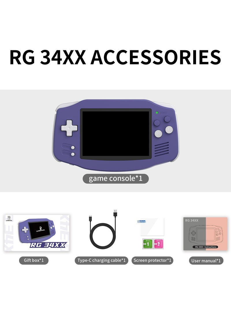 ANBERNIC RG 34XX horizontal version 3.4-inch childhood classic retro handheld game console with TV 2024 new nostalgic streaming connection handle handheld