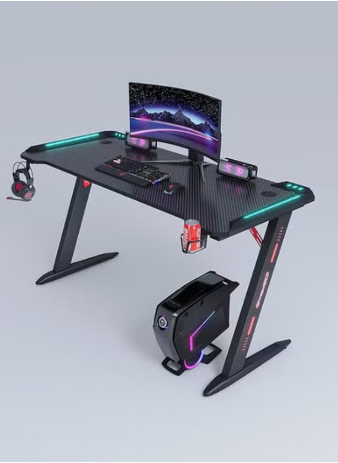 MAF Z-161 Gaming Table – Carbon Fiber Surface, RGB LED Lights, and Sturdy Steel Frame