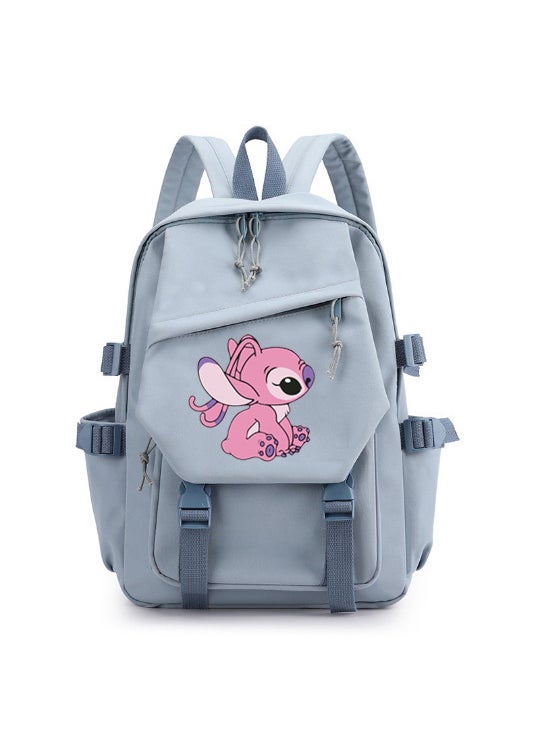 1 x 5 pcs New Arrival Stitch Cartoon Kids School Backpack Light Blue