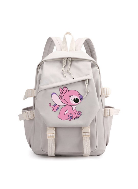 1 x 5 pcs New Arrival Stitch Cartoon Kids School Backpack Beige