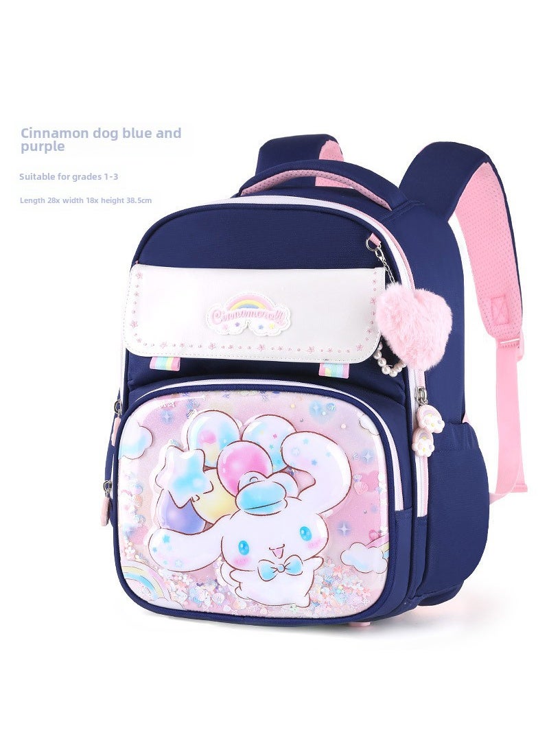 Cinnamoroll Princess Spine Care School Backpack for Girls KT0196D (blue purple Yugui dog) suitable for grade 1-3