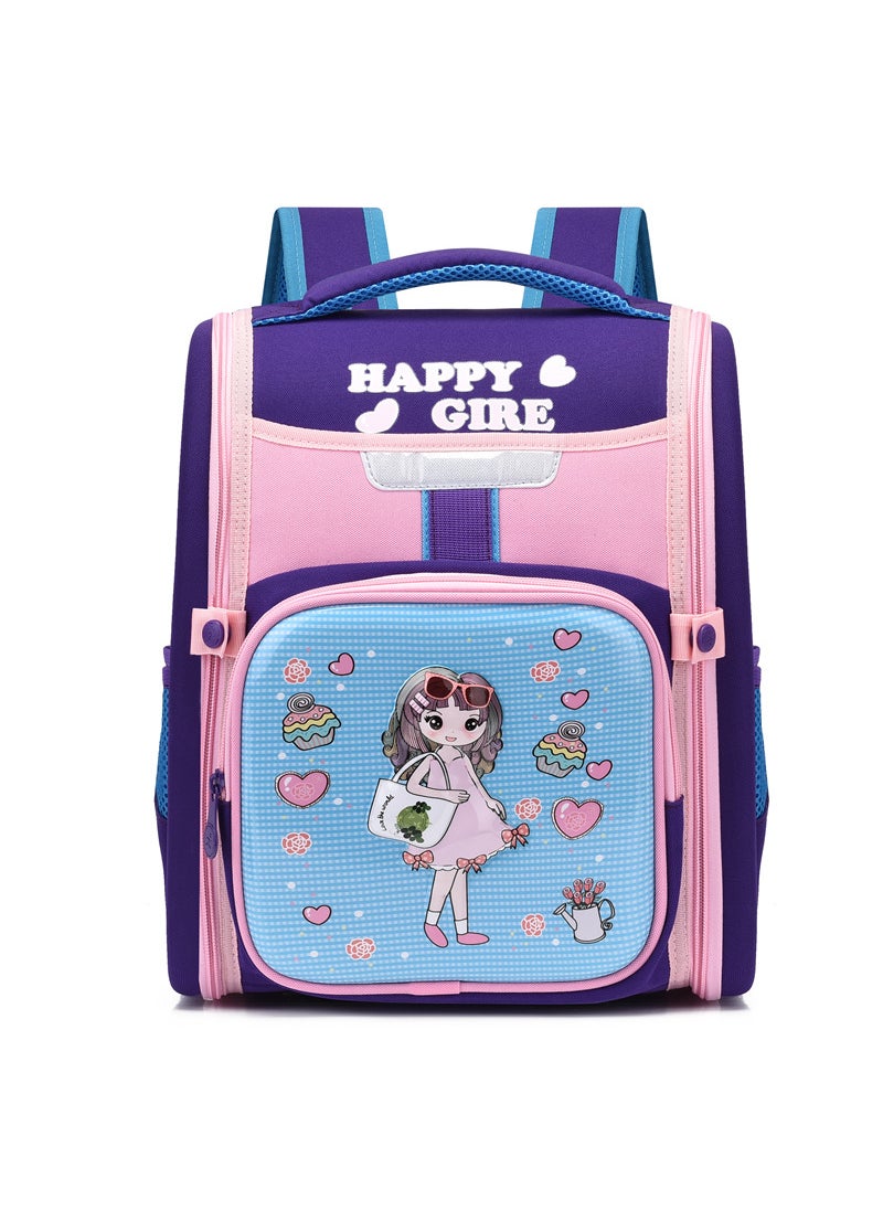 1 x 5 pcs Kids Cartoon 3D Hard Shell Backpack Girl