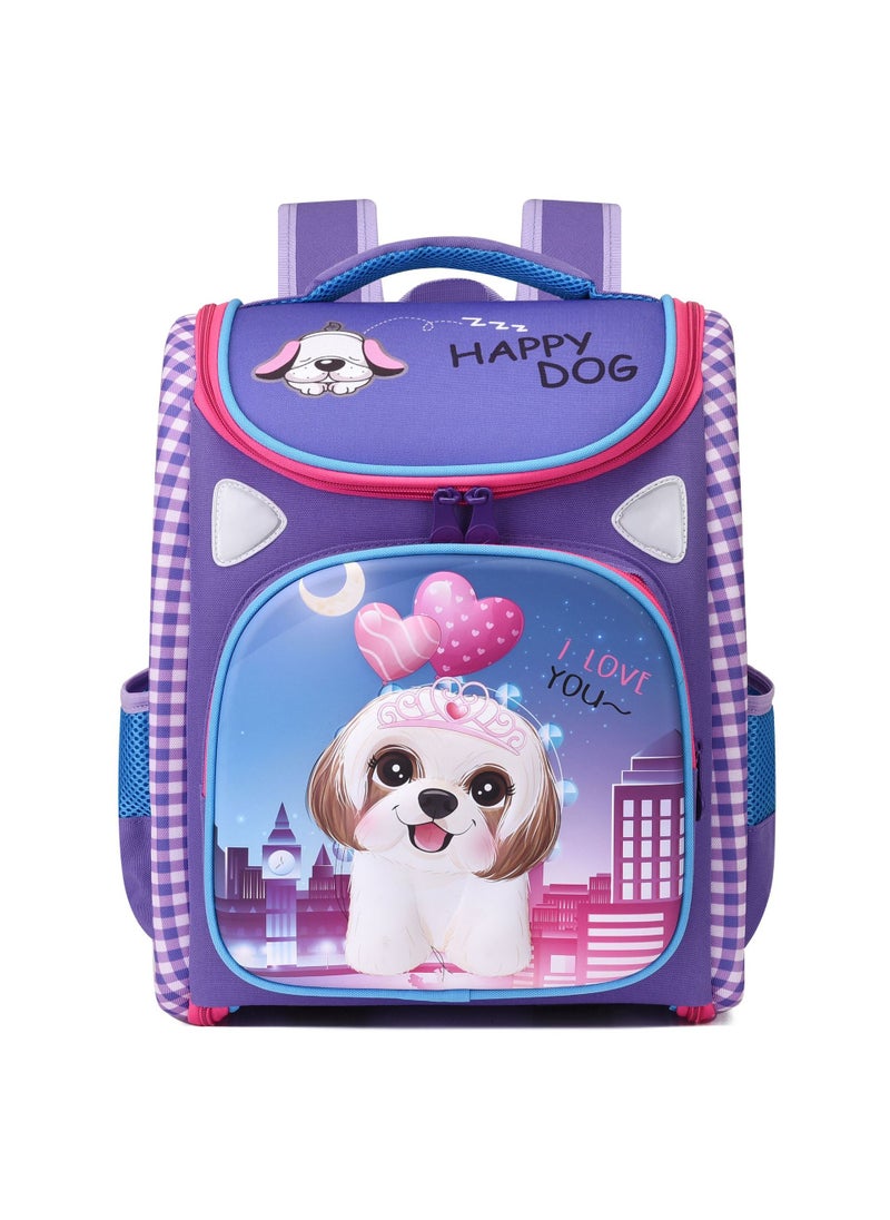 1 x 5 pcs Kids Space Backpack 3D Hard-Shell Large Capacity Puppy