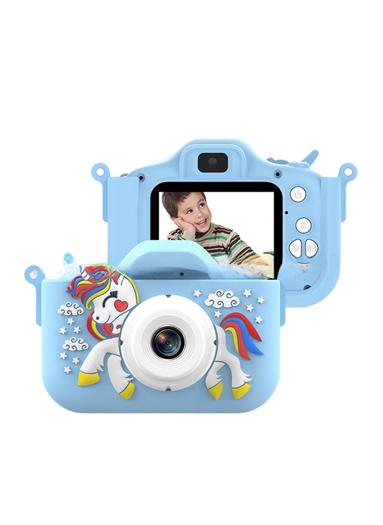 Cute 96MP Kids Digital Camera Mini Photography X10S Blue Unicorn